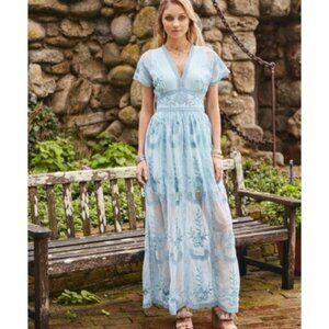 ALTAR'D STATE BLUE MARISKA LACE MAXI DRESS Size M MSRP $139